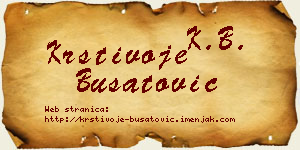Krstivoje Bušatović vizit kartica